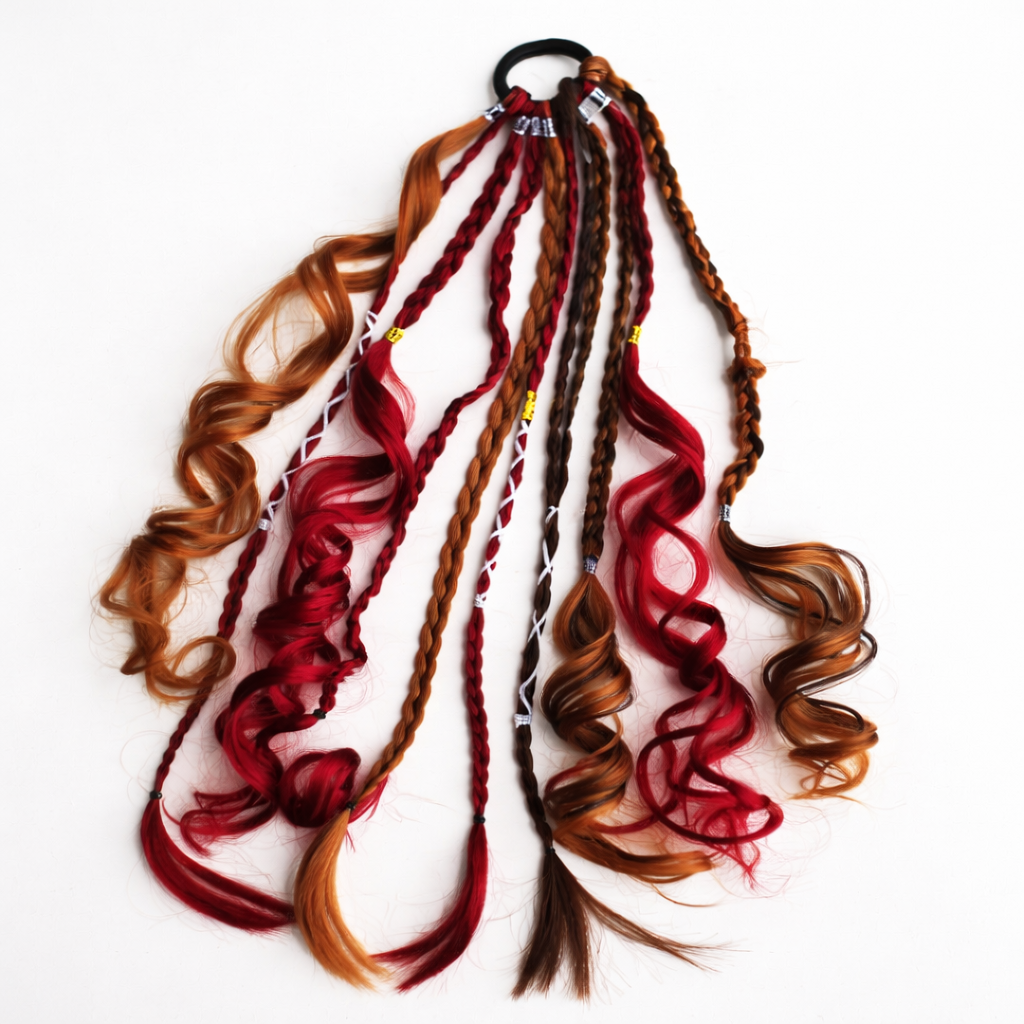 Coleta de extensiones de cabello estilo boho con cuentas y conchas: look de festival instantáneo para mujer