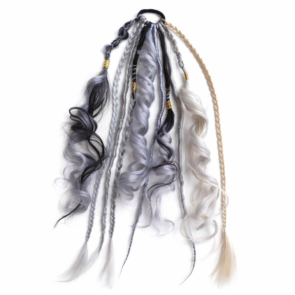 Coleta de extensiones de cabello estilo boho con cuentas y conchas: look de festival instantáneo para mujer