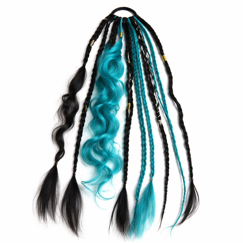 Coleta de extensiones de cabello estilo boho con cuentas y conchas: look de festival instantáneo para mujer