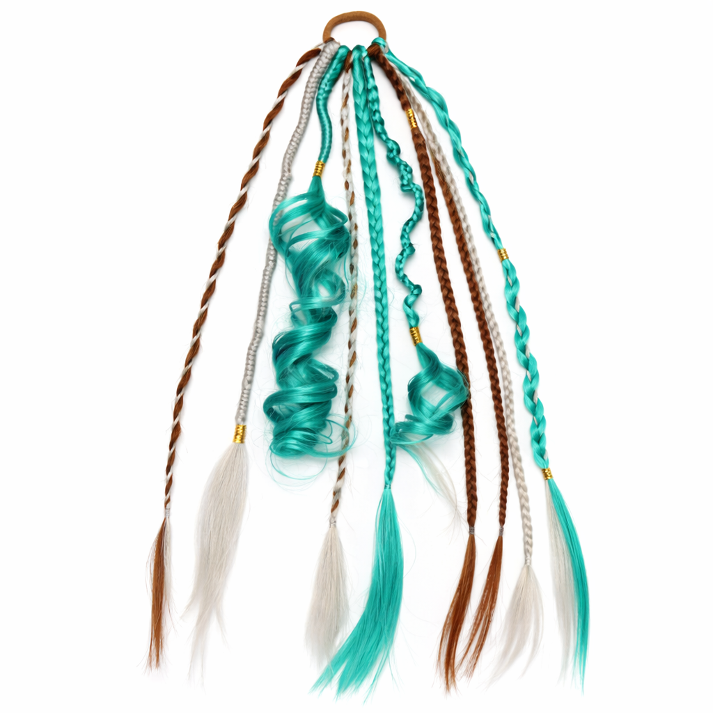Coleta de extensiones de cabello estilo boho con cuentas y conchas: look de festival instantáneo para mujer