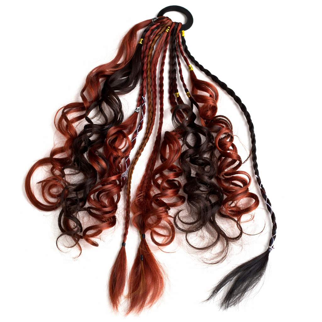 Coleta de extensiones de cabello estilo boho con cuentas y conchas: look de festival instantáneo para mujer