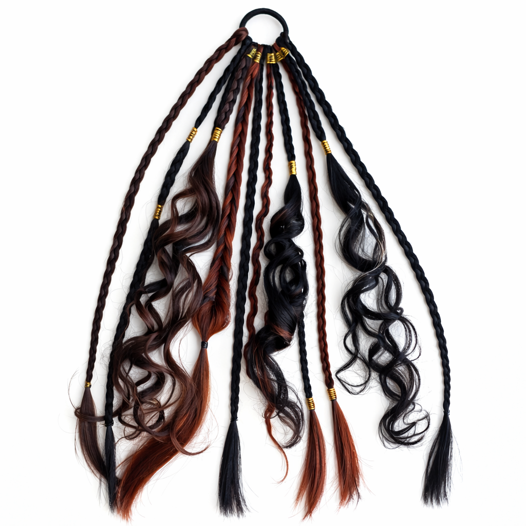 Coleta de extensiones de cabello estilo boho con cuentas y conchas: look de festival instantáneo para mujer