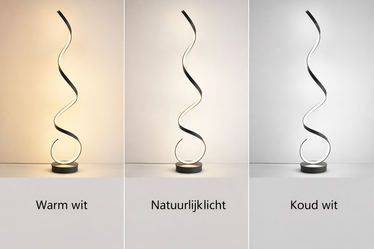 Sculptural Spiral LED Standing Lamp 52 inches Adjustable Brightness Aluminum Contemporary Living Room Bedroom Home Office Remote Dimmable
