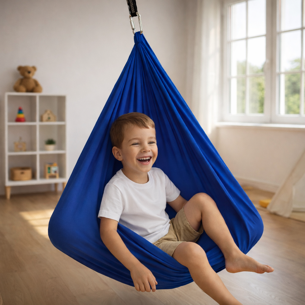 Pod Hanging Chair Cocoon Seat 39 in × 110 in All-Weather Fabric for Kids Adults Indoor Outdoor Garden Bedroom Patio Relaxation Hammock Swing