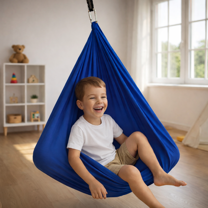 Pod Hanging Chair Cocoon Seat 39 in × 110 in All-Weather Fabric for Kids Adults Indoor Outdoor Garden Bedroom Patio Relaxation Hammock Swing