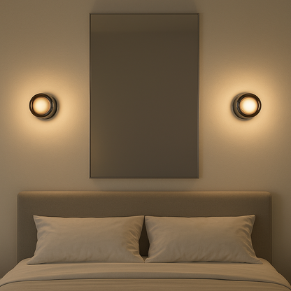Sconce Light Fixture Clear Glass Metal 6x8 Inch Modern Ambient Glow Bedroom Hallway Entry Versatile Decor