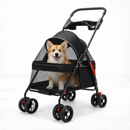 Colección Comfort | Cochecito para perros y gatos con diseño ligero | Plegable y transpirable para viajar fácilmente