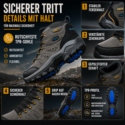 Waterproof Hiking Shoes with Orthopedic Support & Non-Slip Sole for Men & Women