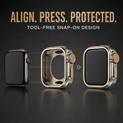 Snap-On Armor Shell for Apple Watch Series 11 & 10 – Frame Guard, Screen Edge Cover (42mm, 46mm)