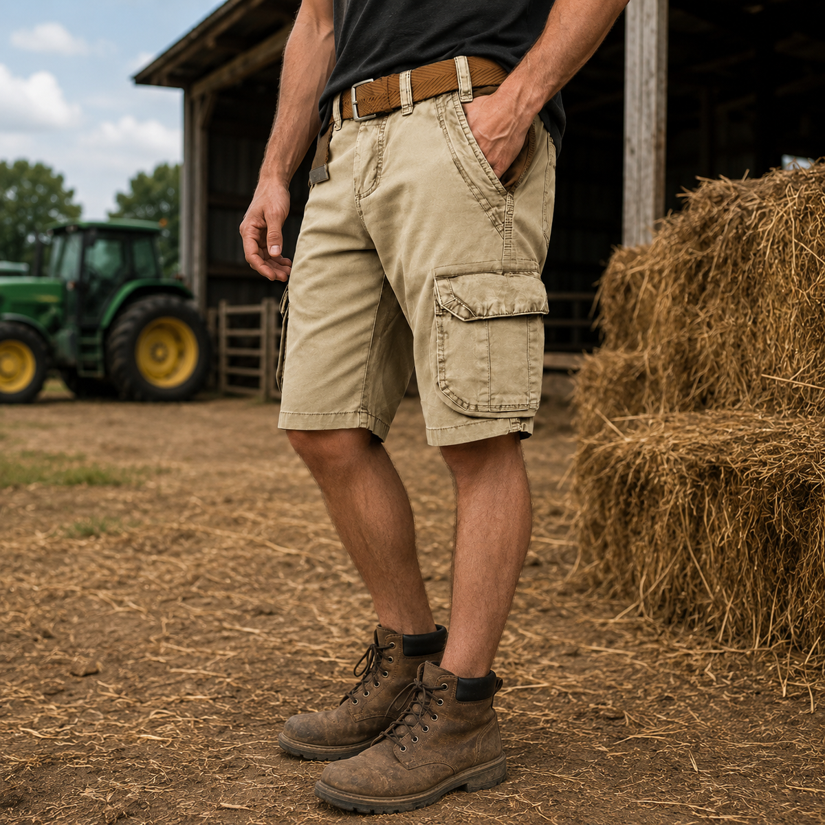 RUGGAREX – Men Cargo Shorts Lightweight Multi Pocket Casual Wear