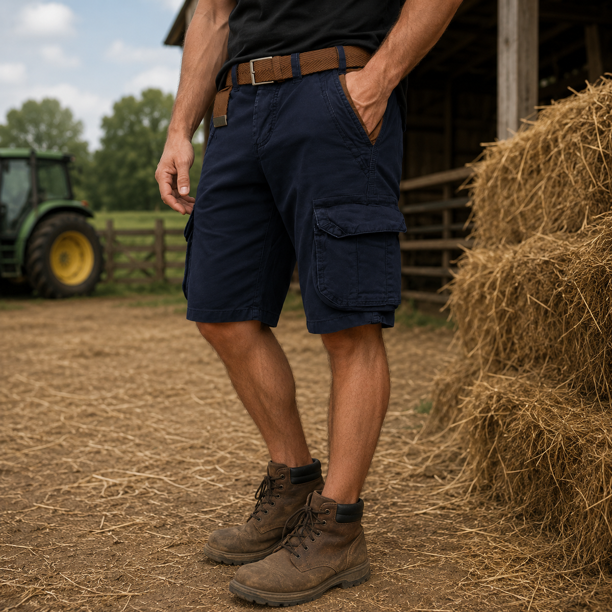 RUGGAREX – Men Cargo Shorts Lightweight Multi Pocket Casual Wear