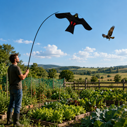 Raptor Decoy Kite for Garden Crop Protection – Lifelike Predator Bird Deterrent for Farms, Orchards & Fields – Wind-Powered Scarecrow
