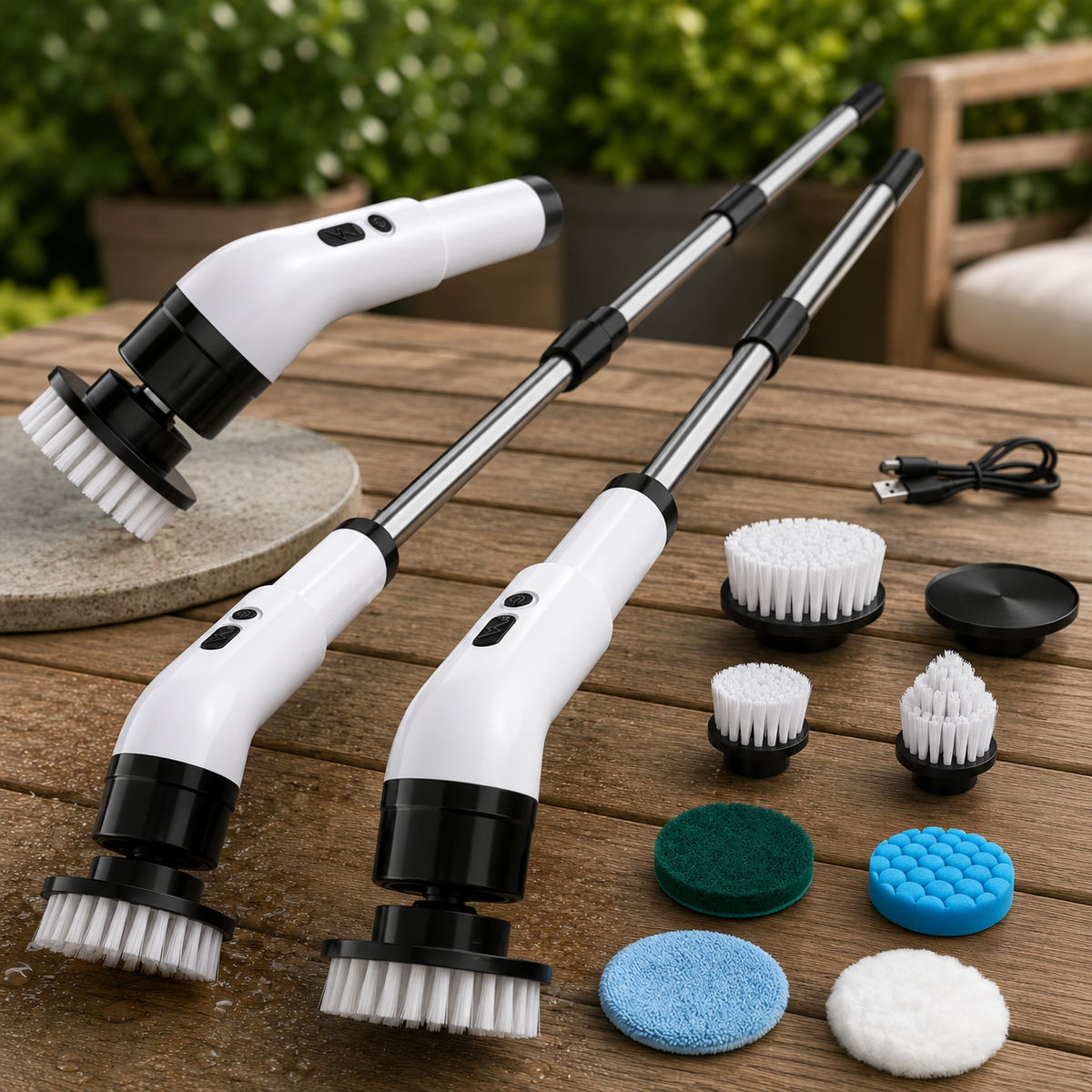 Rechargeable Spin Cleaning Brush – Effective Deep Scrubbing Tool for Kitchen & Bathroom