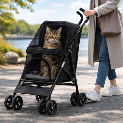 Colección Comfort | Cochecito para perros y gatos con diseño ligero | Plegable y transpirable para viajar fácilmente