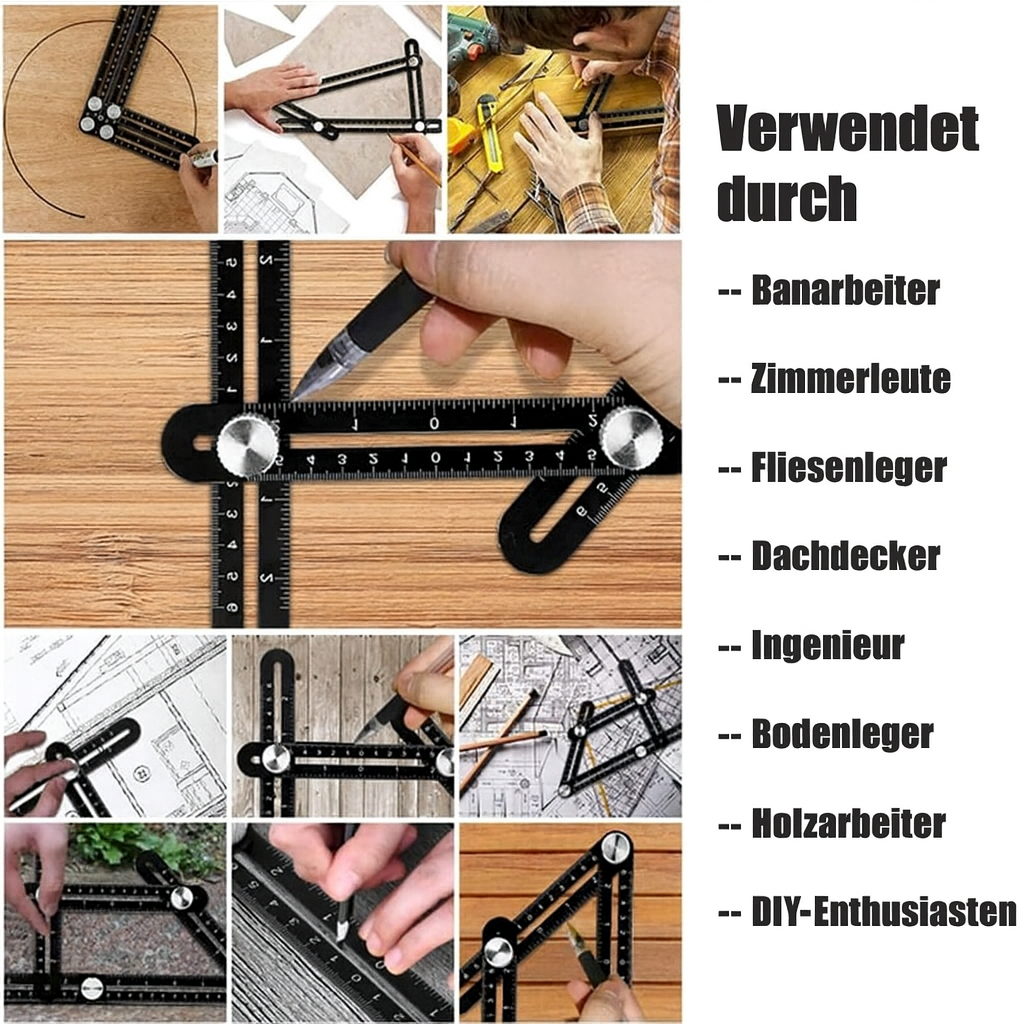 12-Segment Adjustable Angle Measurement Tool for Contours & Templates – Perfect for Tile, Wood & Metal Projects