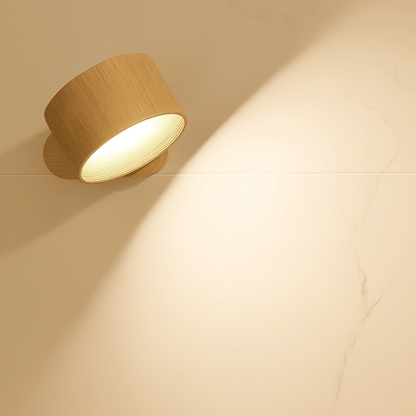 Nordic Glow | Circular LED Wall Lamp with Natural Wood Finish | Versatile Lighting for Modern Spaces