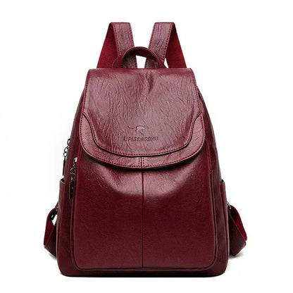 Chic Faux Leather Backpack | Stylish Flap Top Design with Adjustable Straps | Spacious Storage for Everyday Convenience