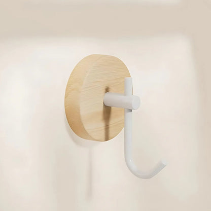Chic Timber Coat Hooks for Wall - Self-Adhesive, Modern Design