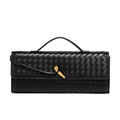 Chic Vegan Leather Clutch Bag with Hand-Braided Design for Timeless Style