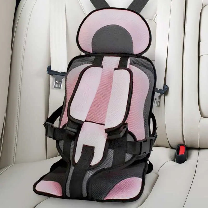 Portable Booster Seat with Safety Harness for Kids – Adjustable Travel Car Seat Cushion with Breathable Mesh and Soft Padding – Ages 0-12