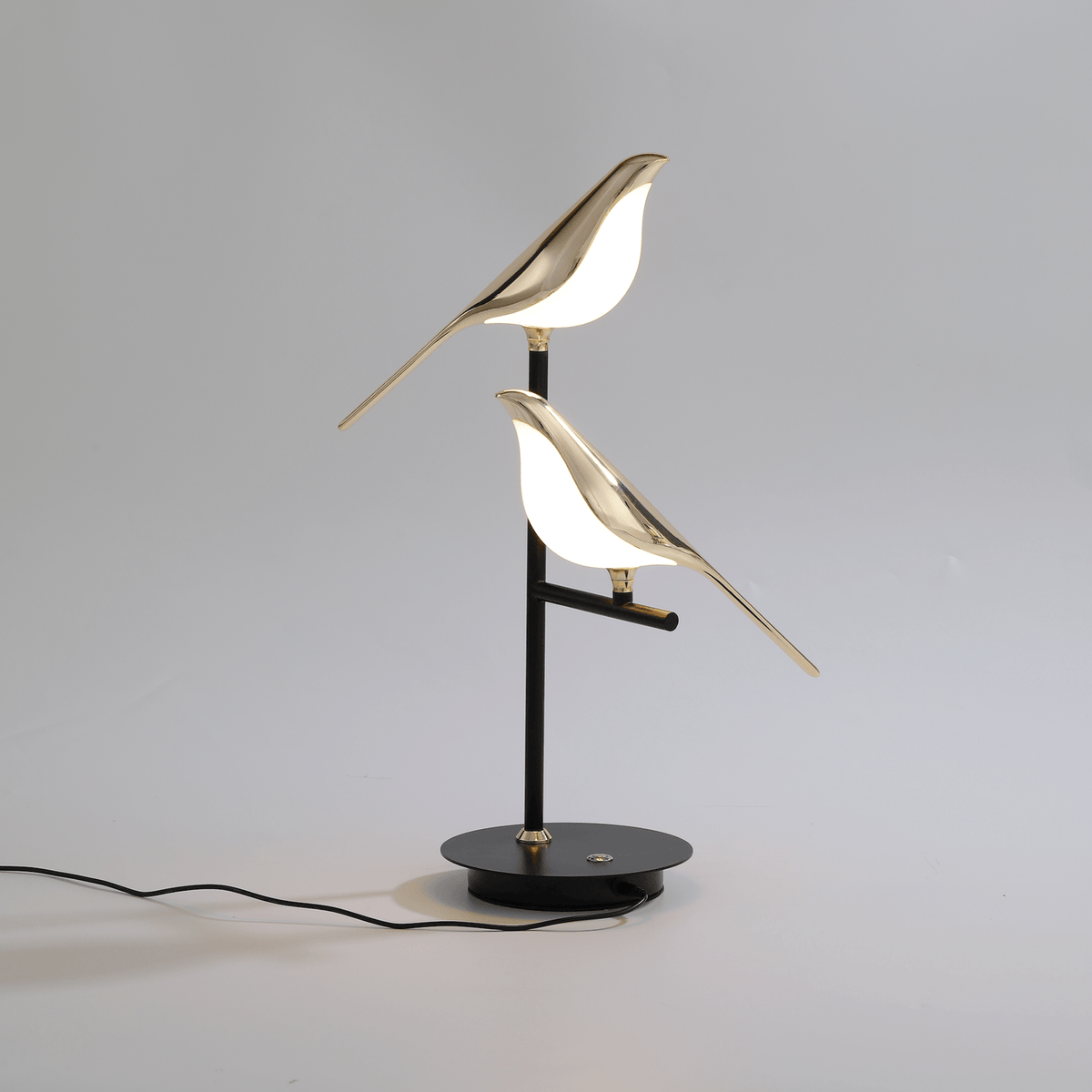 Sculptural Bird Accent Lamp with Integrated LED 22-Inch Gold Metal for Bedroom Nightstand Side Table Home Office Desk Modern Decorative Ligh