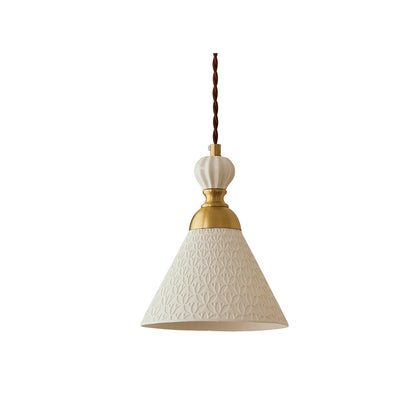 Hanging Ceiling Light Fixture White Ceramic Shade with Gold Hardware 9 in Adjustable Cord for Kitchen Island Dining Room Indoor Use E26 Sock