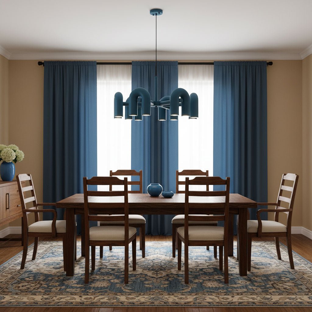 Contemporary Adjustable Multi-Head Ceiling Light Fixture with Rotating Arms for Dining Room Bedroom Living Space 40-Inch Modular Suspended L