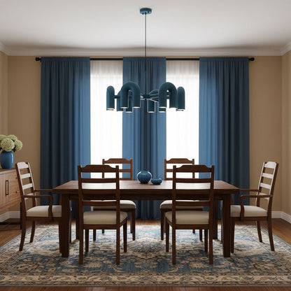 Contemporary Adjustable Multi-Head Ceiling Light Fixture with Rotating Arms for Dining Room Bedroom Living Space 40-Inch Modular Suspended L