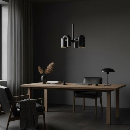 Contemporary Adjustable Multi-Head Ceiling Light Fixture with Rotating Arms for Dining Room Bedroom Living Space 40-Inch Modular Suspended L