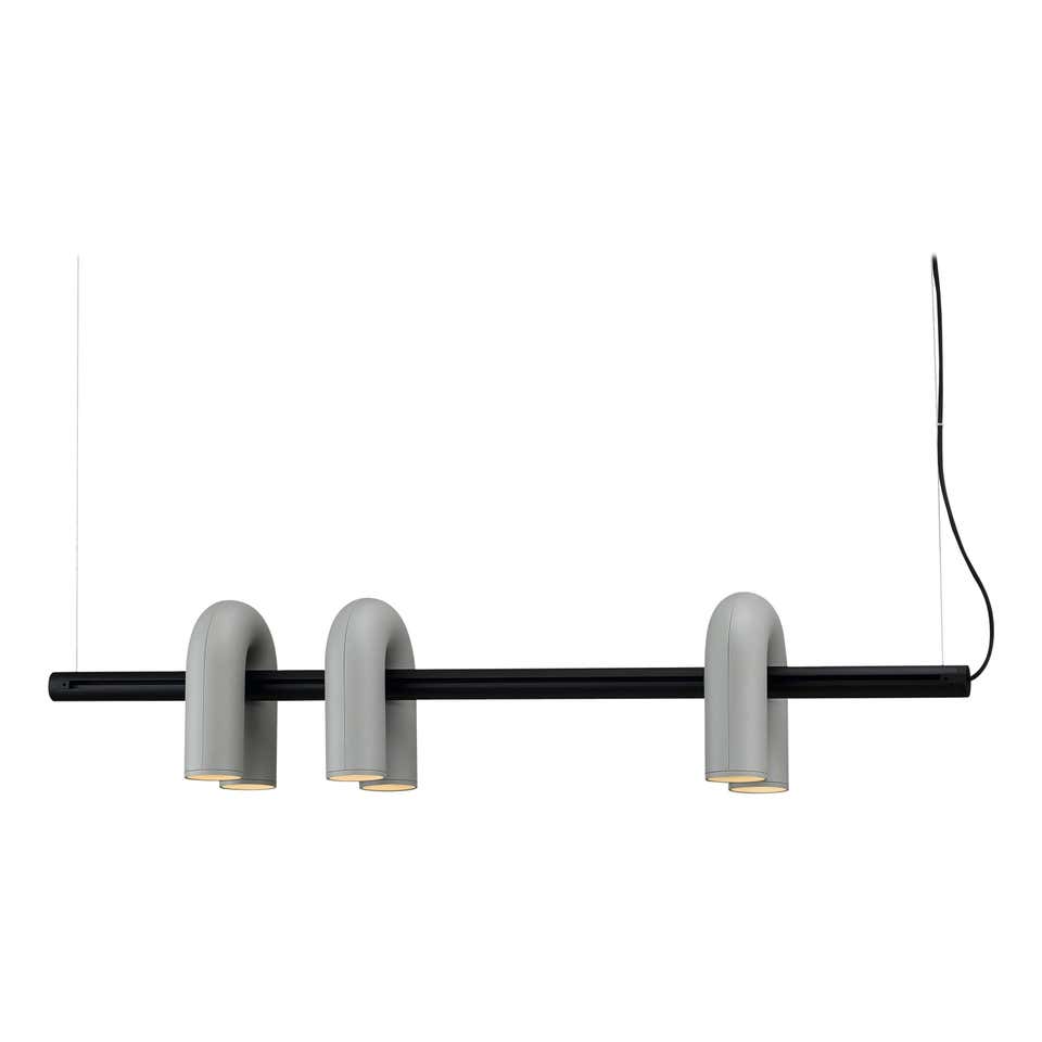 Contemporary Adjustable Multi-Head Ceiling Light Fixture with Rotating Arms for Dining Room Bedroom Living Space 40-Inch Modular Suspended L