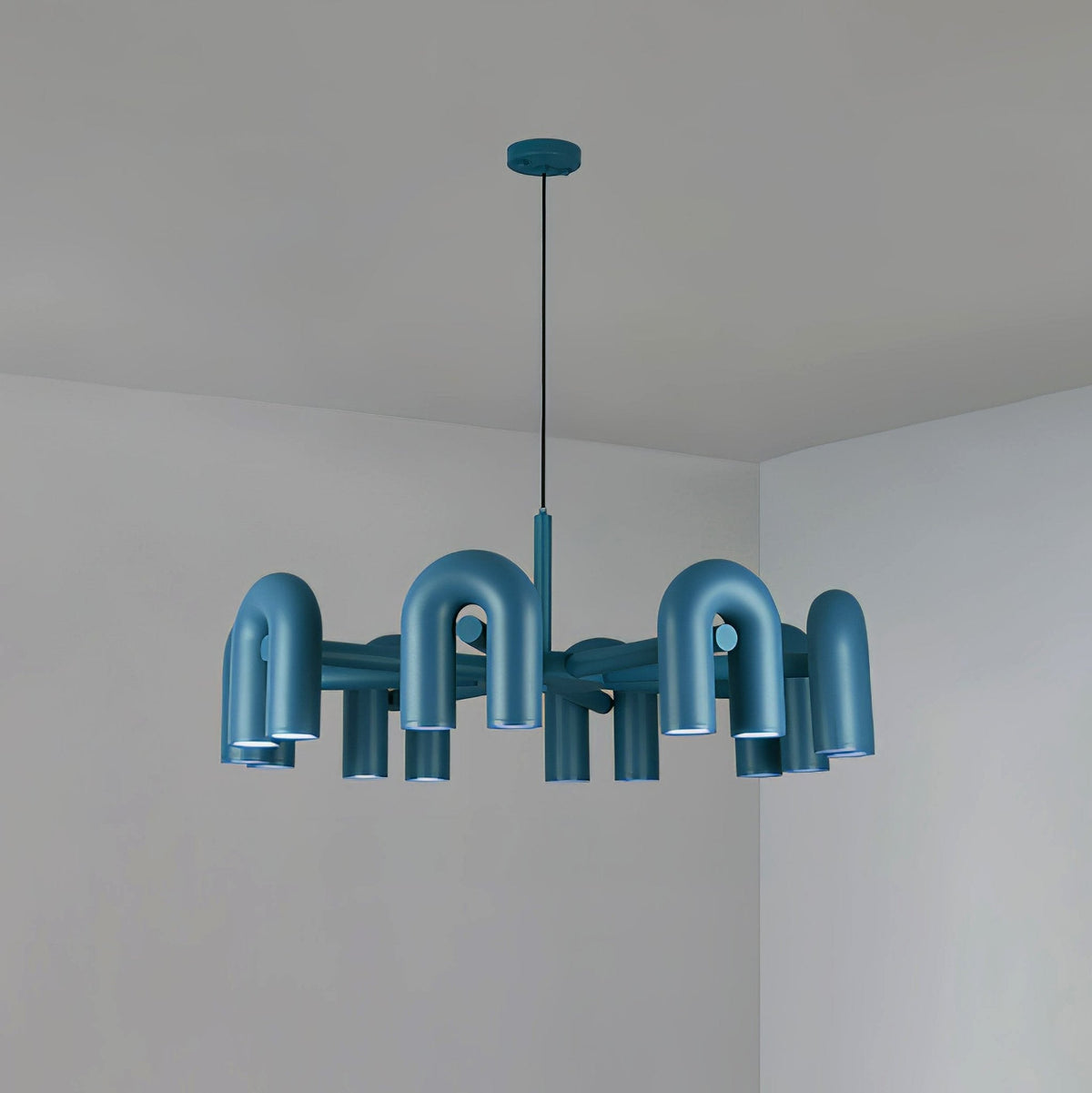 Contemporary Adjustable Multi-Head Ceiling Light Fixture with Rotating Arms for Dining Room Bedroom Living Space 40-Inch Modular Suspended L
