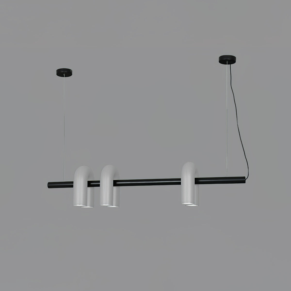 Contemporary Adjustable Multi-Head Ceiling Light Fixture with Rotating Arms for Dining Room Bedroom Living Space 40-Inch Modular Suspended L