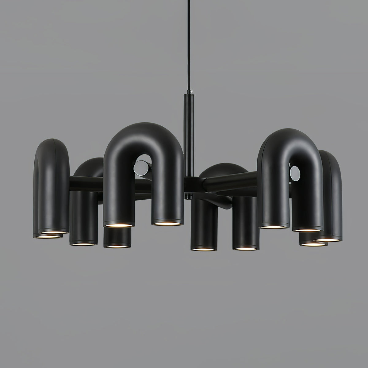 Contemporary Adjustable Multi-Head Ceiling Light Fixture with Rotating Arms for Dining Room Bedroom Living Space 40-Inch Modular Suspended L