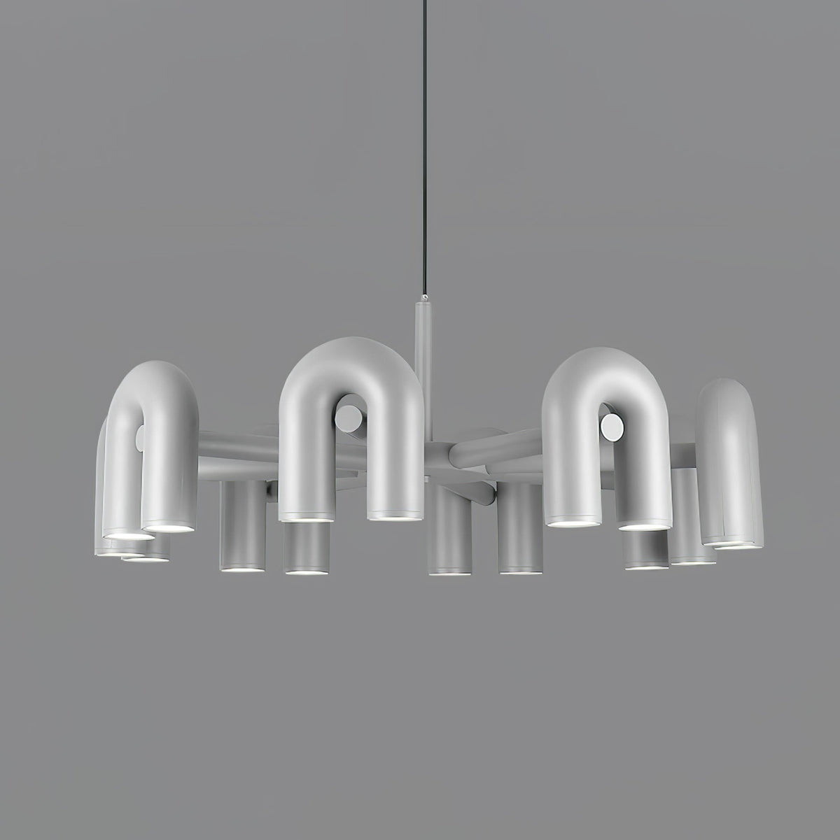 Contemporary Adjustable Multi-Head Ceiling Light Fixture with Rotating Arms for Dining Room Bedroom Living Space 40-Inch Modular Suspended L