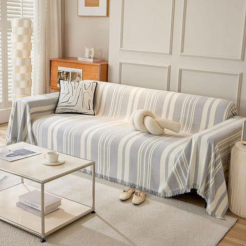 Cleoo Sofa Cover - Breathable Chenille, Timeless Stripes