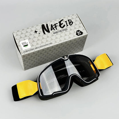 Classic Motorcycle Goggles | Retro Style with UV Protection | Durable Fit Over Glasses for Ultimate Comfort