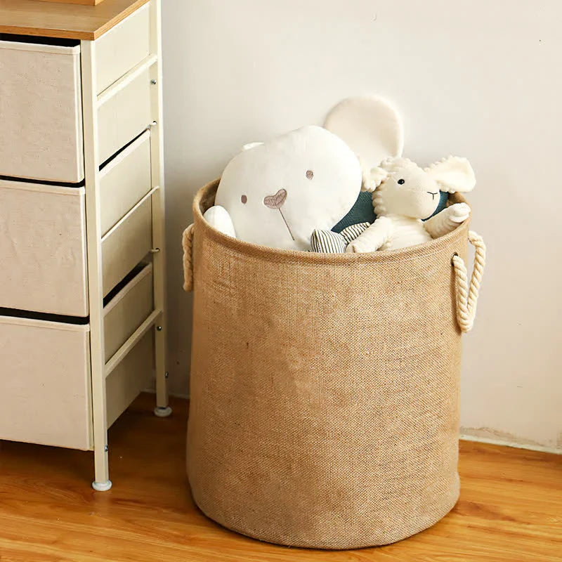 Cleo Laundry Hamper - Cotton-Linen, Waterproof Design