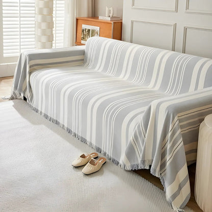 Cleoo Sofa Cover - Breathable Chenille, Timeless Stripes