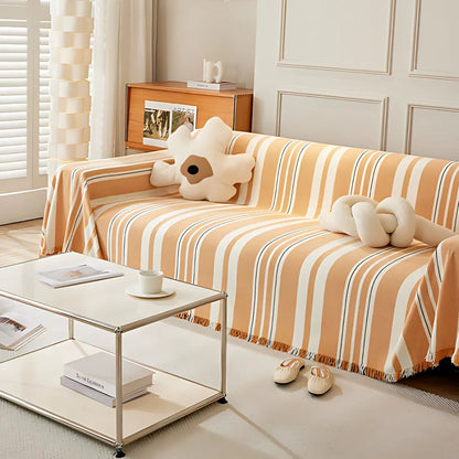 Cleoo Sofa Cover - Breathable Chenille, Timeless Stripes