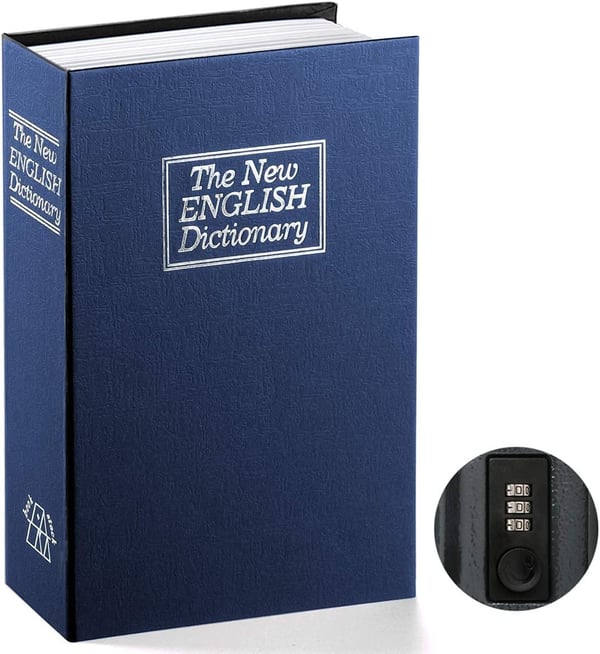 Book Safe with Combination Lock, Small Lock Box for Cash, Small Safe Box for Jewelry, Diversion Book Safe with Key Lock