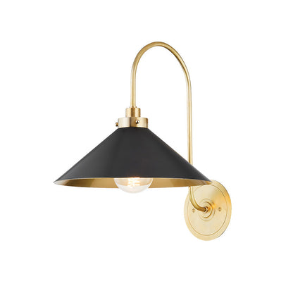 Hardwired Metal Wall Sconce with Downward Cone Shade E26 E27 Socket for Hallway Bedroom Living Room Indoor Lighting Fixture