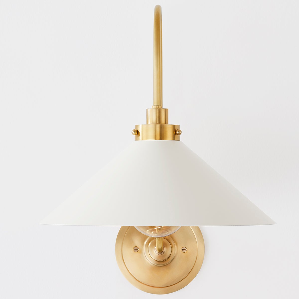 Hardwired Metal Wall Sconce with Downward Cone Shade E26 E27 Socket for Hallway Bedroom Living Room Indoor Lighting Fixture