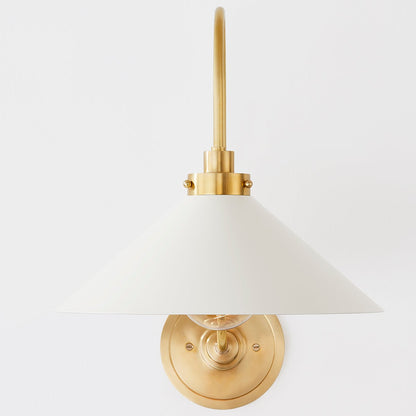 Hardwired Metal Wall Sconce with Downward Cone Shade E26 E27 Socket for Hallway Bedroom Living Room Indoor Lighting Fixture