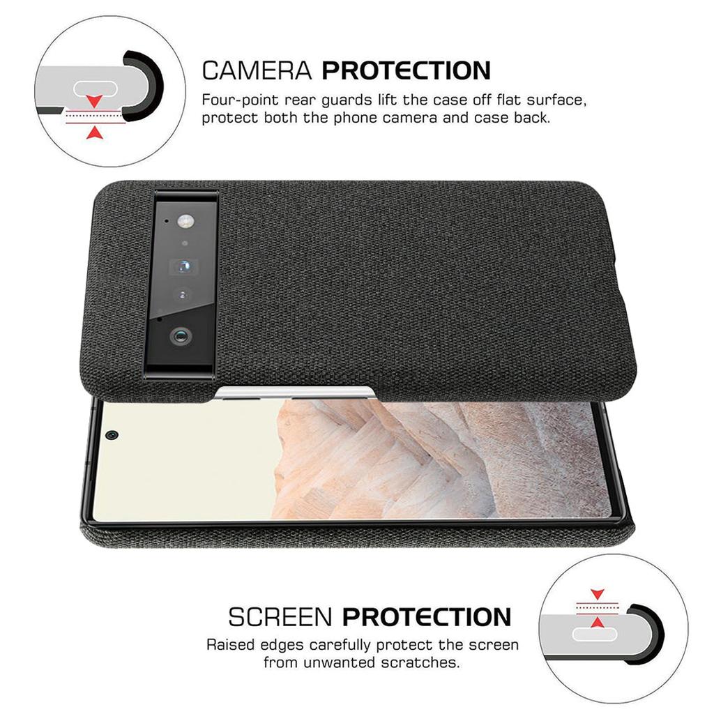Fabric-Textured Protective Case for Google Pixel – Shock-Absorbing TPU with Raised Edges, Precision Fit for All Pixel Models 7-11 Pro XL