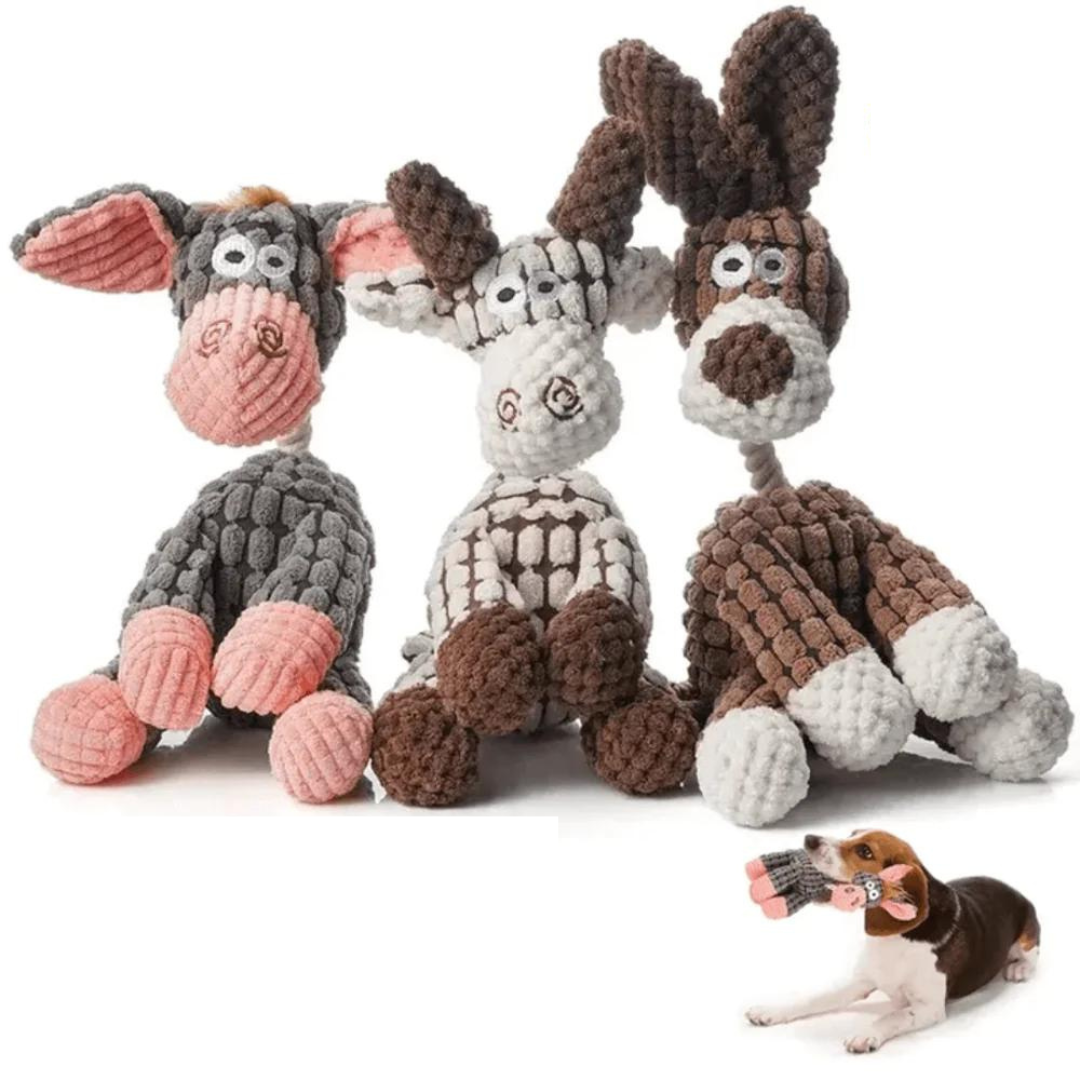 Plush Dog Squeaky Toys for Chewing – Durable Soft Animal Chew Toys with Crinkle Sound – Interactive Tug Toys for Small Medium Large Dogs