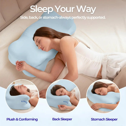 Ortekor Cloud Alignment Pillow | Adjustable Fill & Dual Height Design for Personalized Sleep Comfort