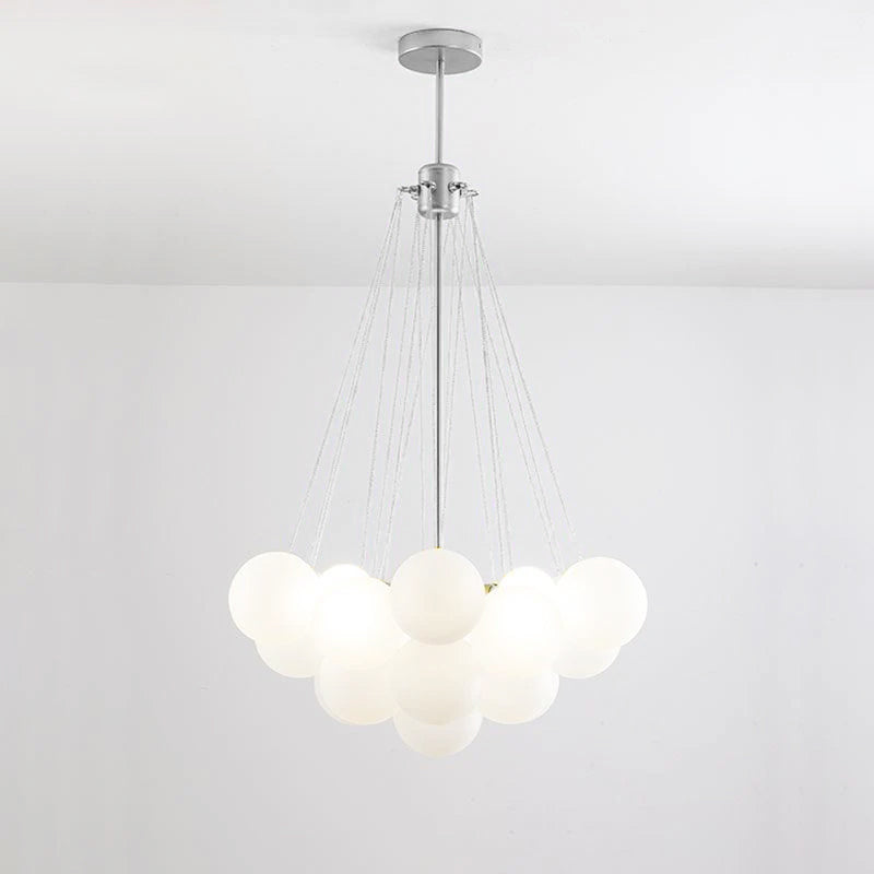 Hanging Ceiling Light Multi-Globe Frosted Glass Fixture Gold Black Chrome for Dining Room Kitchen Island Entryway Indoor Chandelier Adjustab