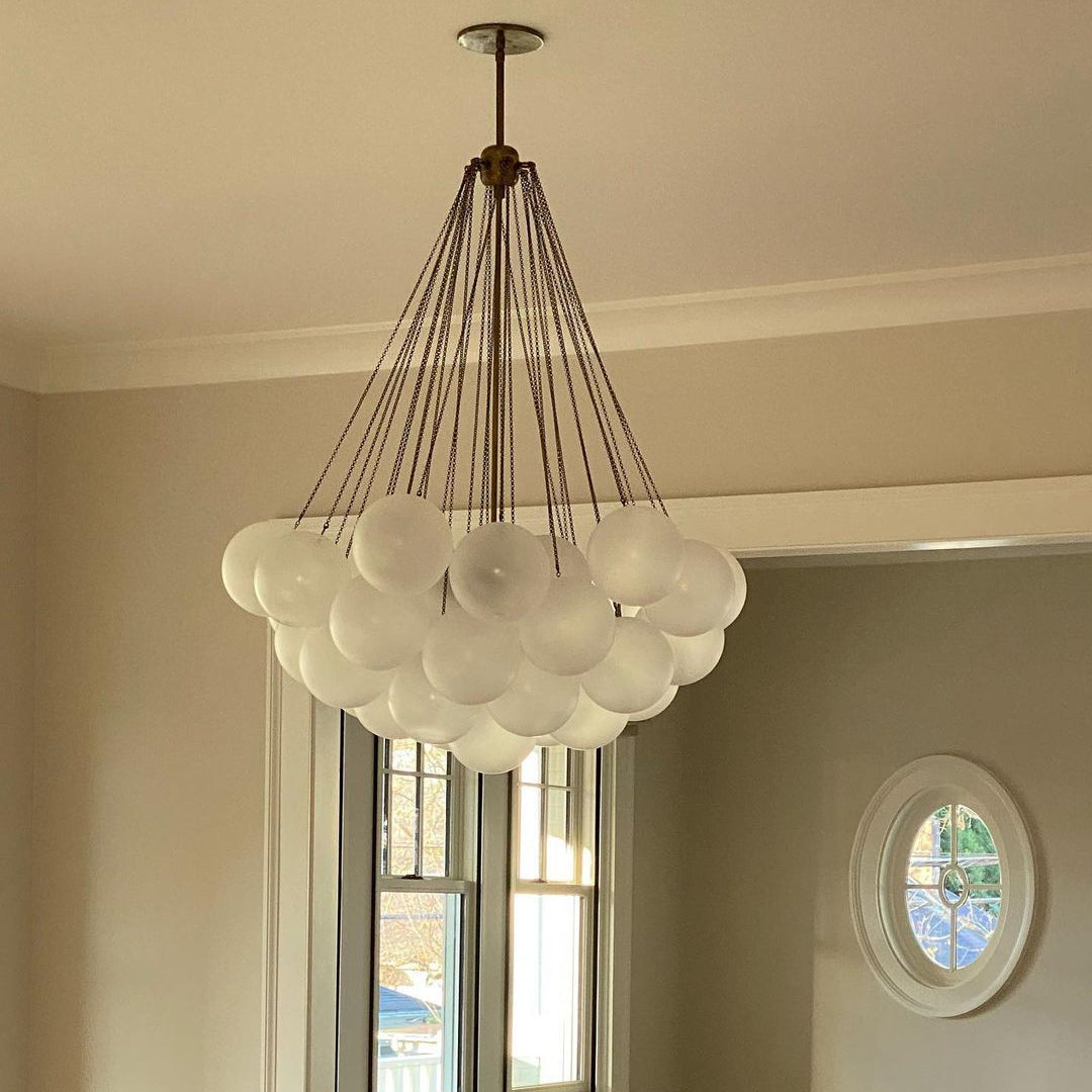 Hanging Ceiling Light Multi-Globe Frosted Glass Fixture Gold Black Chrome for Dining Room Kitchen Island Entryway Indoor Chandelier Adjustab