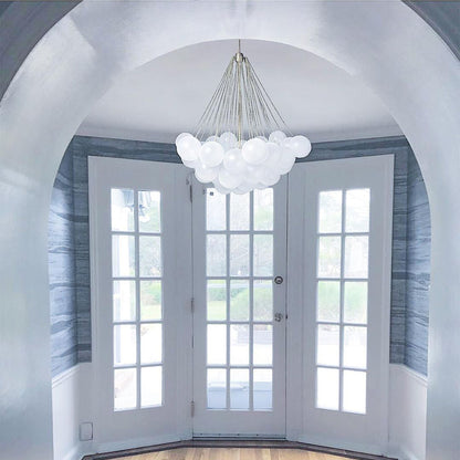 Hanging Ceiling Light Multi-Globe Frosted Glass Fixture Gold Black Chrome for Dining Room Kitchen Island Entryway Indoor Chandelier Adjustab