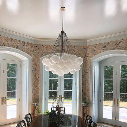 Hanging Ceiling Light Multi-Globe Frosted Glass Fixture Gold Black Chrome for Dining Room Kitchen Island Entryway Indoor Chandelier Adjustab